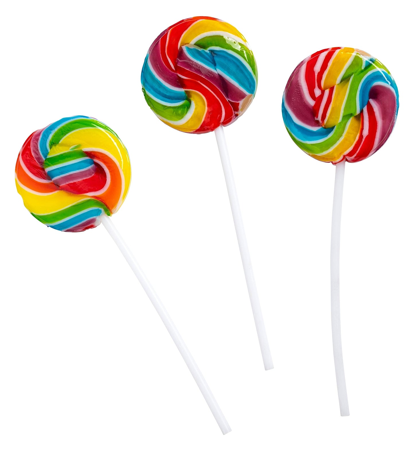 24 Circus Rainbow Lollipops Individually Wrapped, Bursting With Fruity Flavor, Great Swirl Lollipops For Kids Birthday Parties,