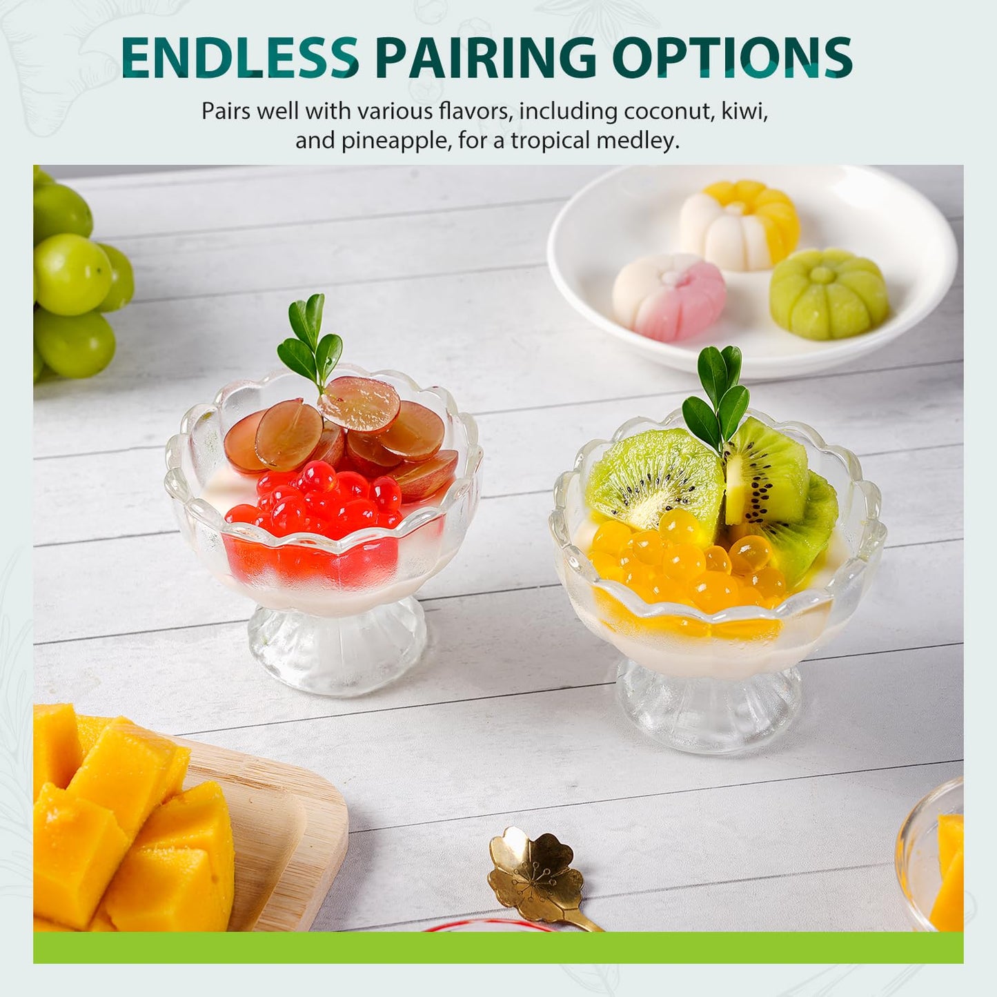 Soeos Strawberry Popping Boba Pearls 6.6 Pounds, Bursting Boba Pearls for Bubble Tea, Beverages, Shakes, Desserts, Smoothie and