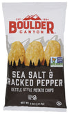 Boulder Canyon Kettle Cooked Potato Chips, Sea Salt & Cracked Pepper, Gluten Free & Non-GMO, 5 Oz (Pack of 12)