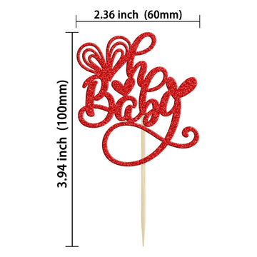 Gyufise 24Pcs Valentine'S Day Oh Baby Cupcake Toppers Glitter Sweet Love Baby Cupcake Food Picks Valentine'S Day Theme Baby Show