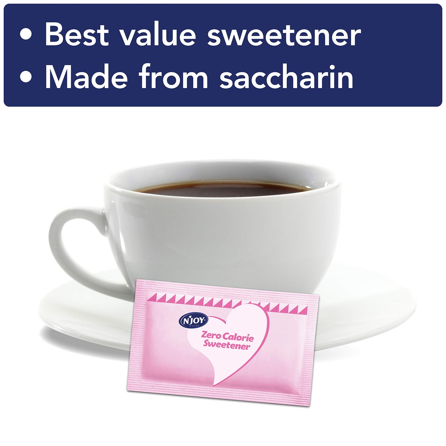 NJoy Zero Calorie Sweetener Packets, 2000 Count, Kosher, Gluten Free, Pink, Model 83024