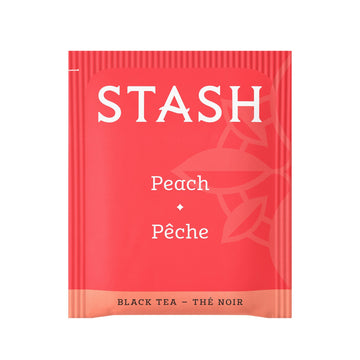 Stash Peach Black Tea - 100 Count Box of Tea Bags - Premium Black Tea for Refreshing Flavor - Perfect for Iced or Hot Tea