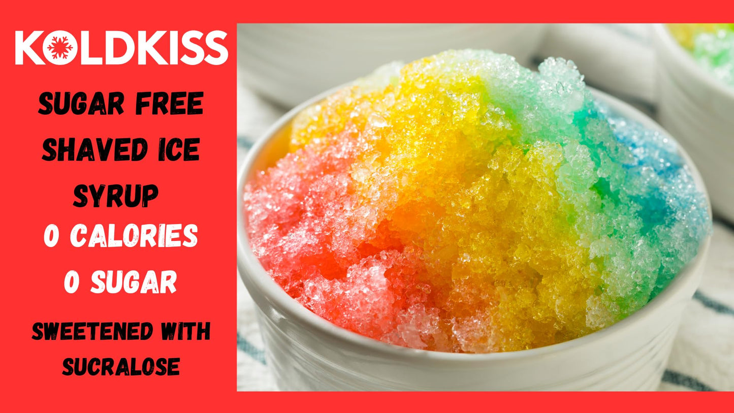Koldkiss Sugar Free Blue Raspberry Shaved Ice, Hawaiian Shaved Ice & Snow Cone Syrup - 16 Fl Oz Pints | Perfect For Parties, Mil