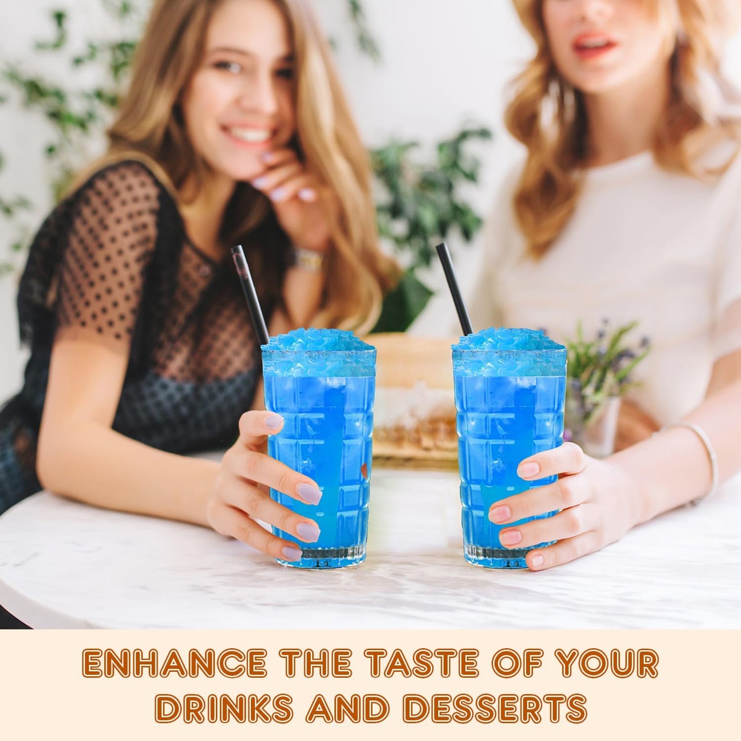 New Fanale Coconut Jelly Topping Nata De Coco For Boba Tea | Ice Cream | Yogurt | Smoothie | Milk Tea | Desserts (Blueberry Hear