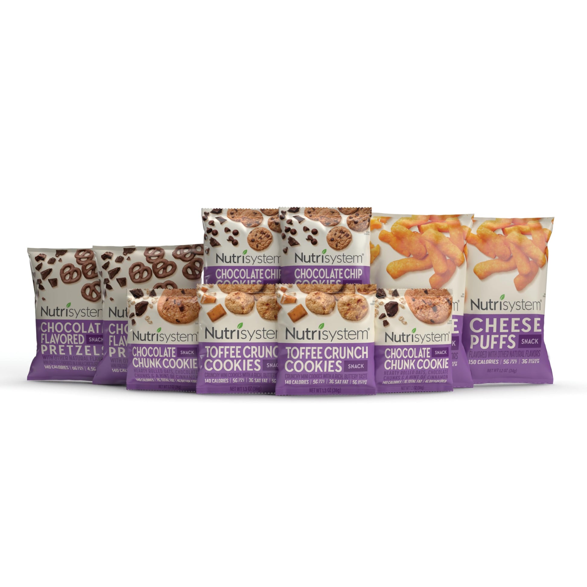 Nutrisystem Movie Night Chocolate Chip Cookies And Cheese Puffs, Helps Support Weight Loss - 10 Count