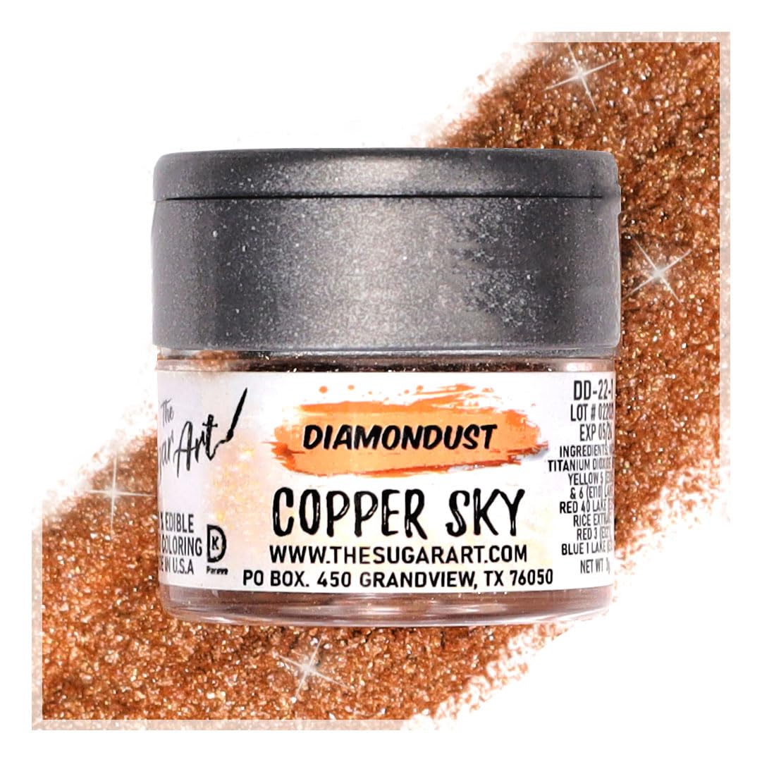 Copper Sky Edible Glitter for Drinks, Cocktails, Cake Decorating, Strawberries, Chocolates & More | No Taste | 4g | 100% Food-Sa