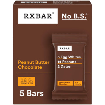 Rxbar Protein Bars, 12G Protein, Gluten Free Snacks, Peanut Butter Chocolate, 9.15Oz (5 Bars)