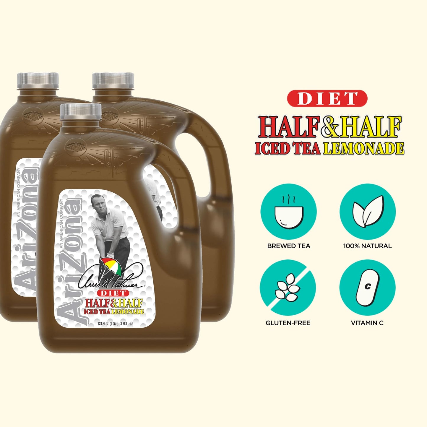 AriZona Diet Arnold Palmer Half and Half - 128 Fl Oz Gallon