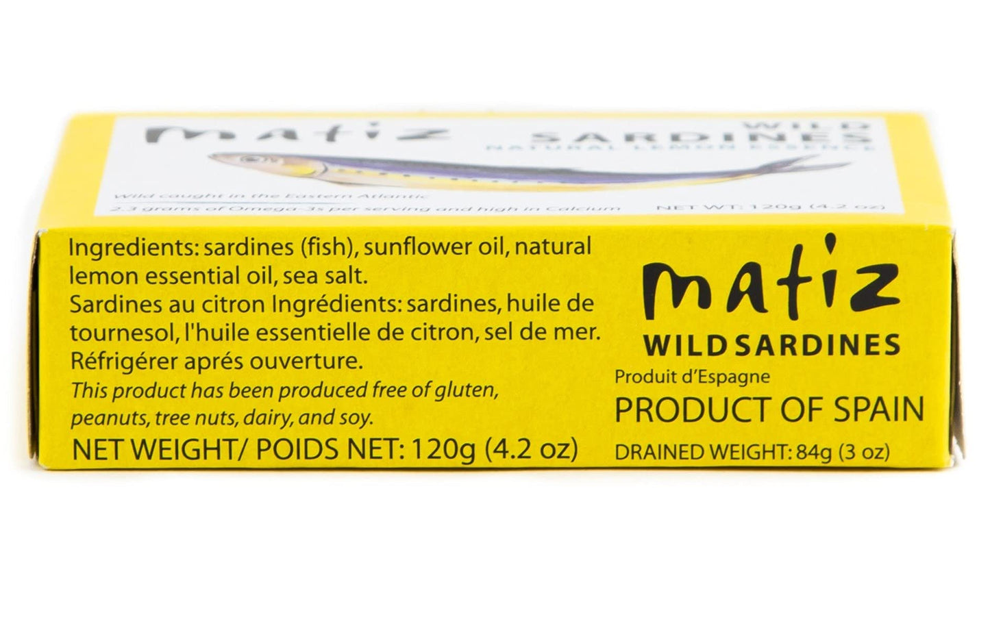 Matiz Espaa Wild Caught Sardines with Natural Lemon Essence (4.2 oz.) Keto and Paleo Friendly (4.2 Ounce (Pack of 12))