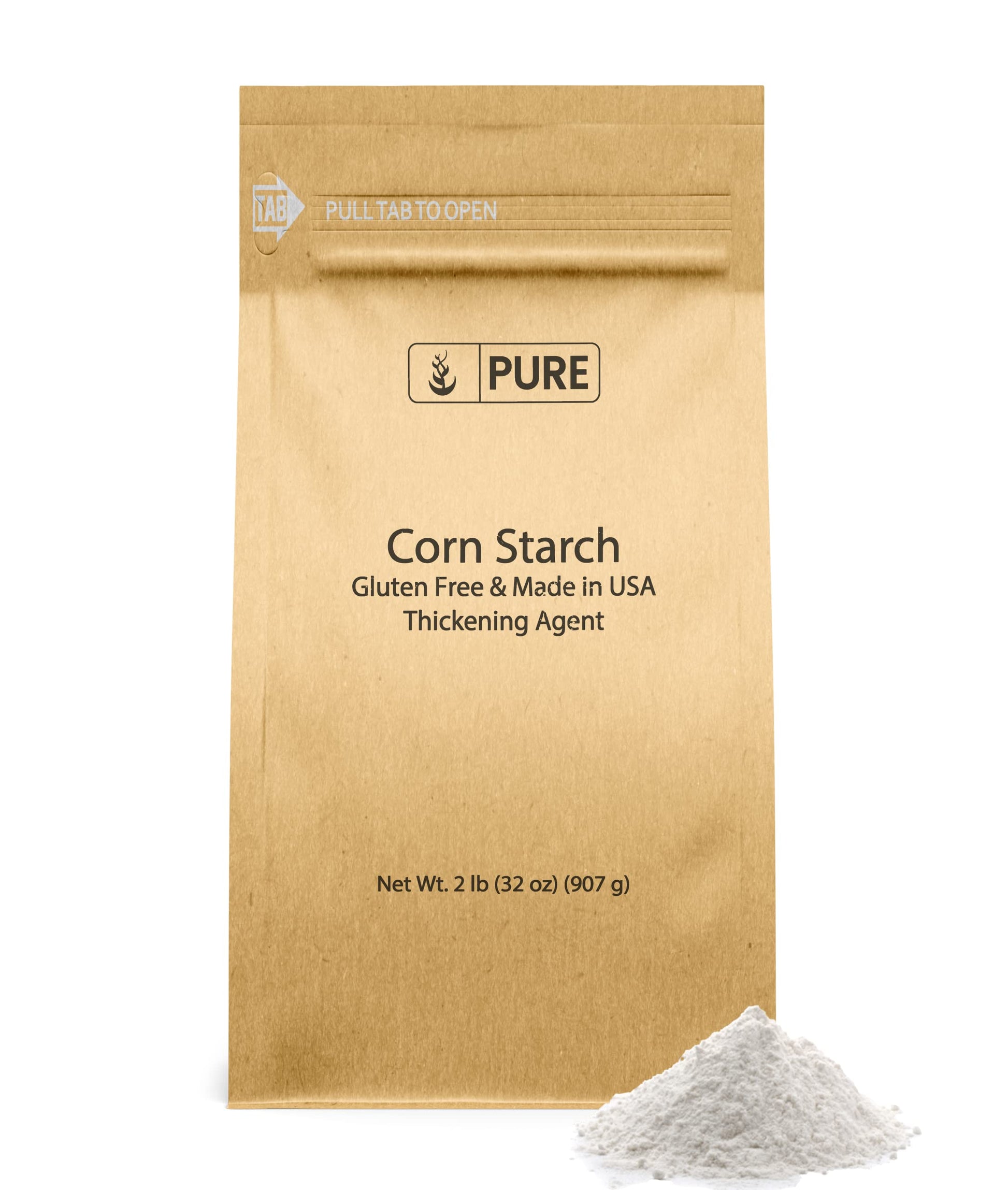 Pure Original Ingredients Corn Starch (2 Lb) Thickener For Sauces, Soup, & Gravy.
