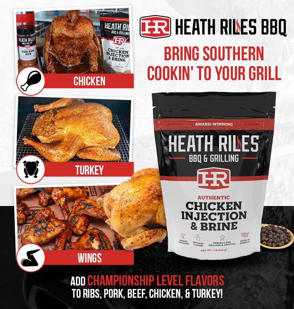 Heath Riles BBQ Chicken Injector & Brine, 16 Ounce, Made in the USA