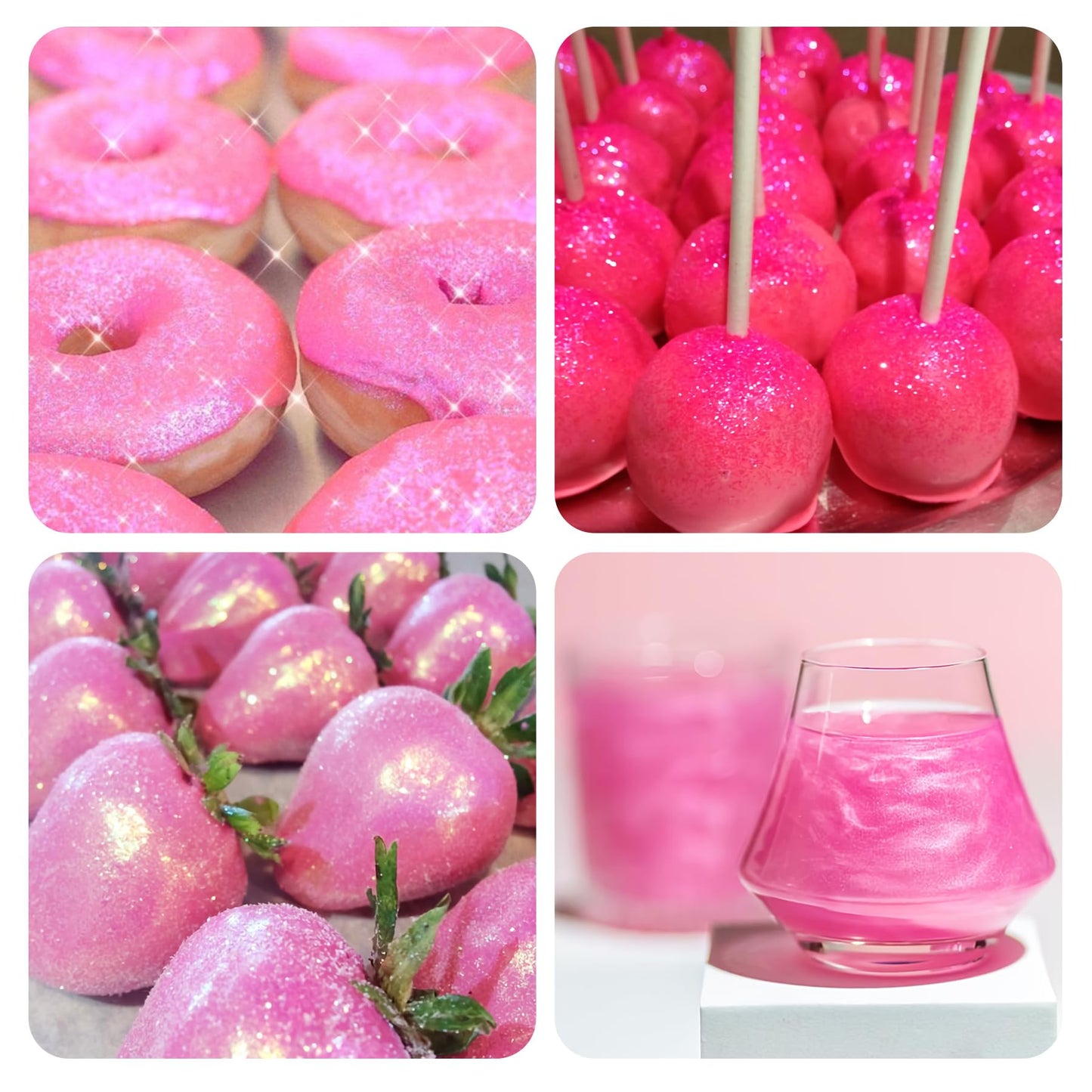 Pink Edible Glitter Spray - 10G Edible Pink Glitter For Cakes Food Grade Shimmer Powder Cake Sprinkles For Cookie Decorating Cho