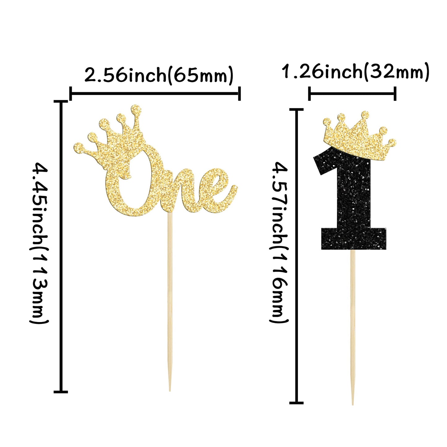 24Pcs One Wild Cupcake Toppers Glitter Crown 1St Birthday Cupcake Picks For Celebrating Kids First Birthday Anniversary Boho The