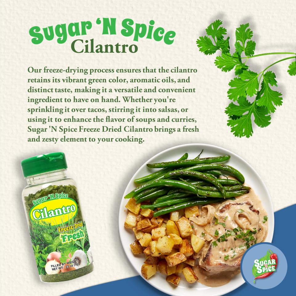 Sugar N Spice Freeze-Dried Cilantro - Strong Aroma & Fresh Flavor, 0.23 Ounce (Pack of 1)