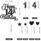 Lecferrarc 14Th Birthday Cake Decorations, 14Th Birthday Candles Cake Numeral Candles And Glitter Happy 14Th Birthday Cake Toppe