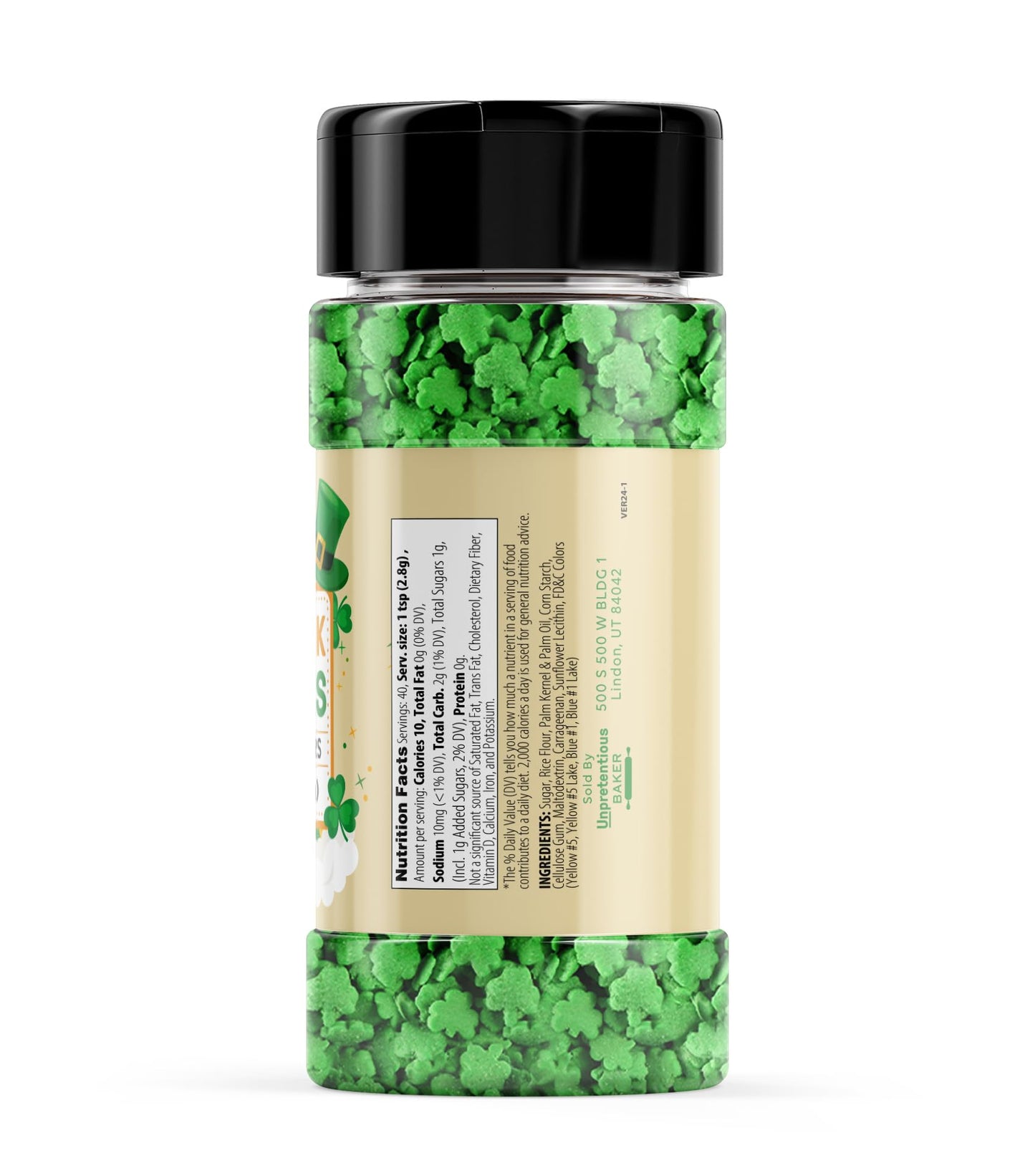 Unpretentious Shamrock Sprinkles, 4 Oz, Vibrant & Colorful, St. Patrick'S Day, Dessert Decoration