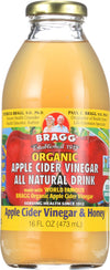 Bragg Organic Apple Cider Vinegar Drink with Honey, 16 Fl Oz, Pack of 12, Model KTS-1865