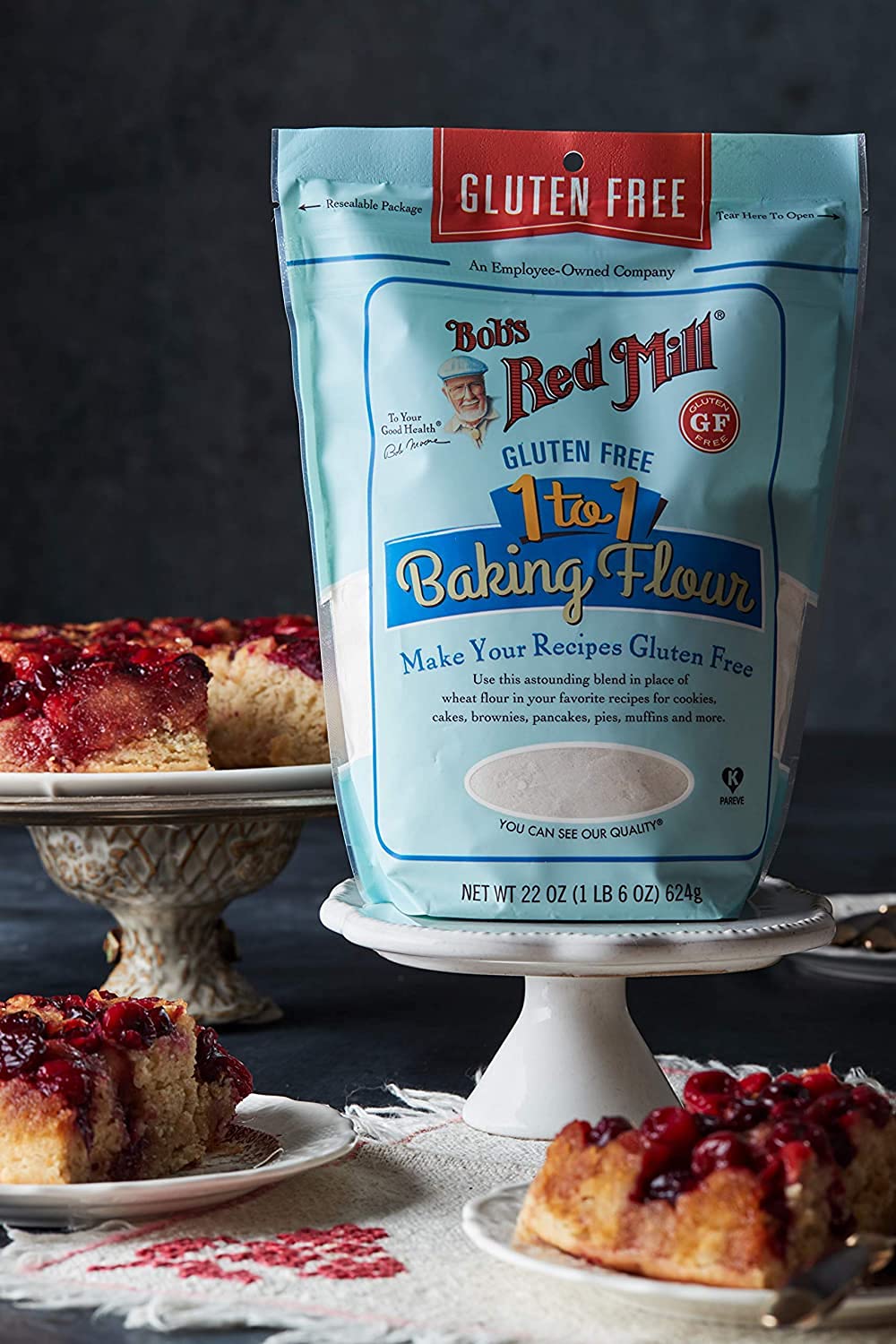 Bob s Red Mill Gluten Free 1 to 1 Baking Flour, 44oz (Pack of 4) - Non GMO, Vegan, Kosher