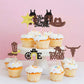 32 Pack Cowboy My 1St Rodeo Cupcake Toppers Holy Cow I'M One Horseshoe Cowboy Hats Western Theme Happy Birthday Baby Shower Part