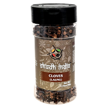 Shudh India Cloves Whole (Laung) Great for Food, Tea, Pomander Balls and Potpourri, Hand Selected, Spice ~ PET Jar, All Natural 