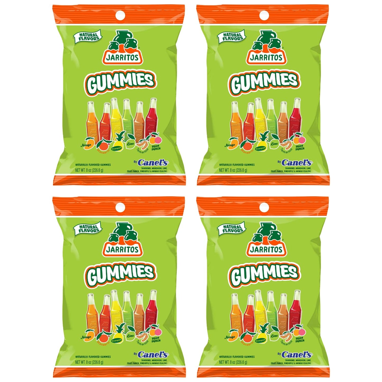 Deal Society Jarritos Gummies Candy - 4 Pack, 6 Fruity Flavors, Sweet & Chewy Snack, 8 x 9 x 2 inches