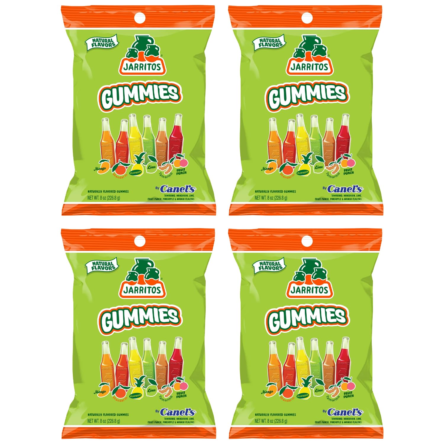 Deal Society Jarritos Gummies Candy - 4 Pack, 6 Fruity Flavors, Sweet & Chewy Snack, 8 x 9 x 2 inches
