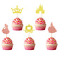 Arthsdite Pack Of 40 Pre-Assembled Princess Cupcake Toppers Crown Castle Girl Cupcake Toppers Birthday Fruits Picks For Princess