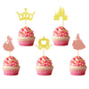 Arthsdite Pack Of 40 Pre-Assembled Princess Cupcake Toppers Crown Castle Girl Cupcake Toppers Birthday Fruits Picks For Princess
