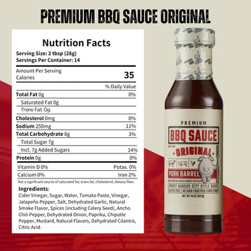 Pork Barrel BBQ Competition Sauce, Smoky Kansas City Style, Gluten-Free, 14 oz - Pack of 2
