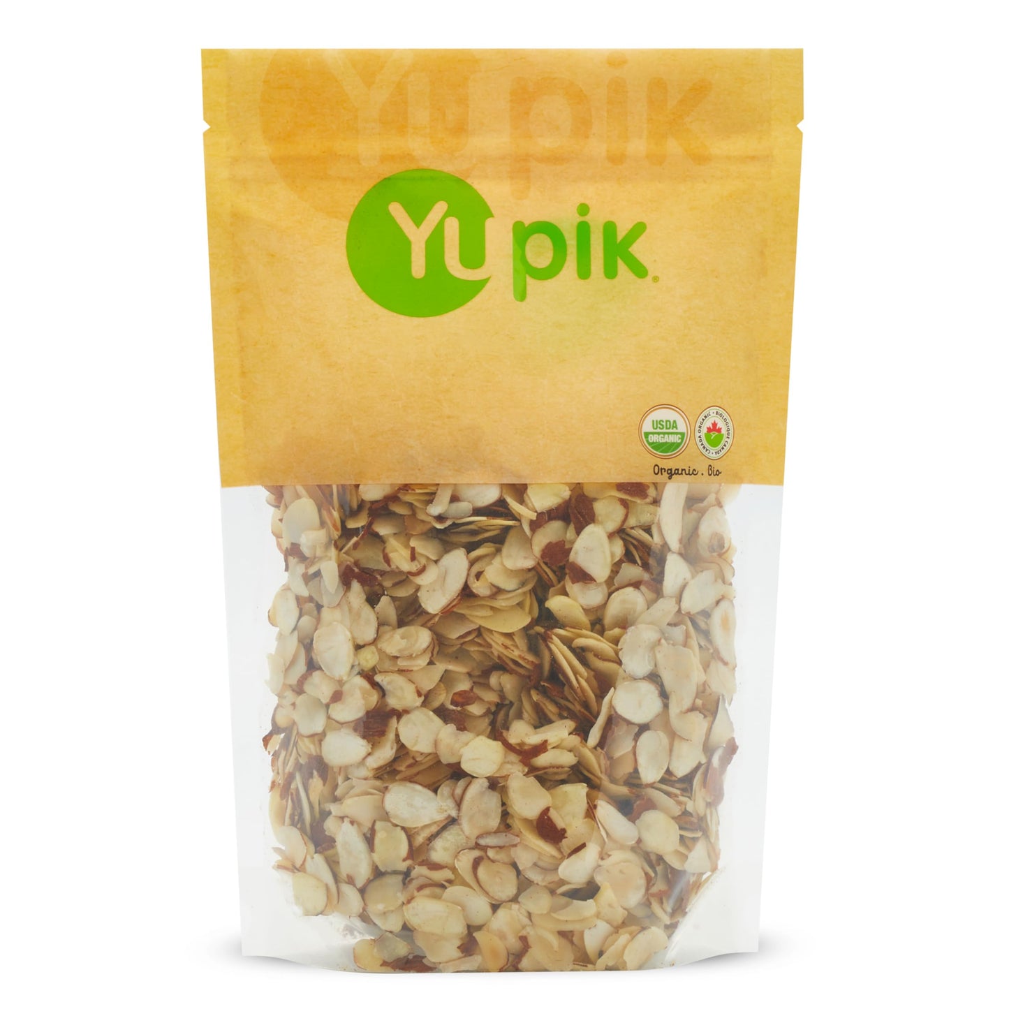 Yupik Organic Sliced European Almonds With Skins, 1 lb, Unblanched, Gluten-Free, Kosher, Raw, Good Source Of Protein, Fiber, Iro