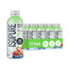 Isopure Clear Protein Water with Electrolytes, 15g Whey Protein Isolate, Zero Sugar, Strawberry Kiwi, 20 fl oz, 12-Pack