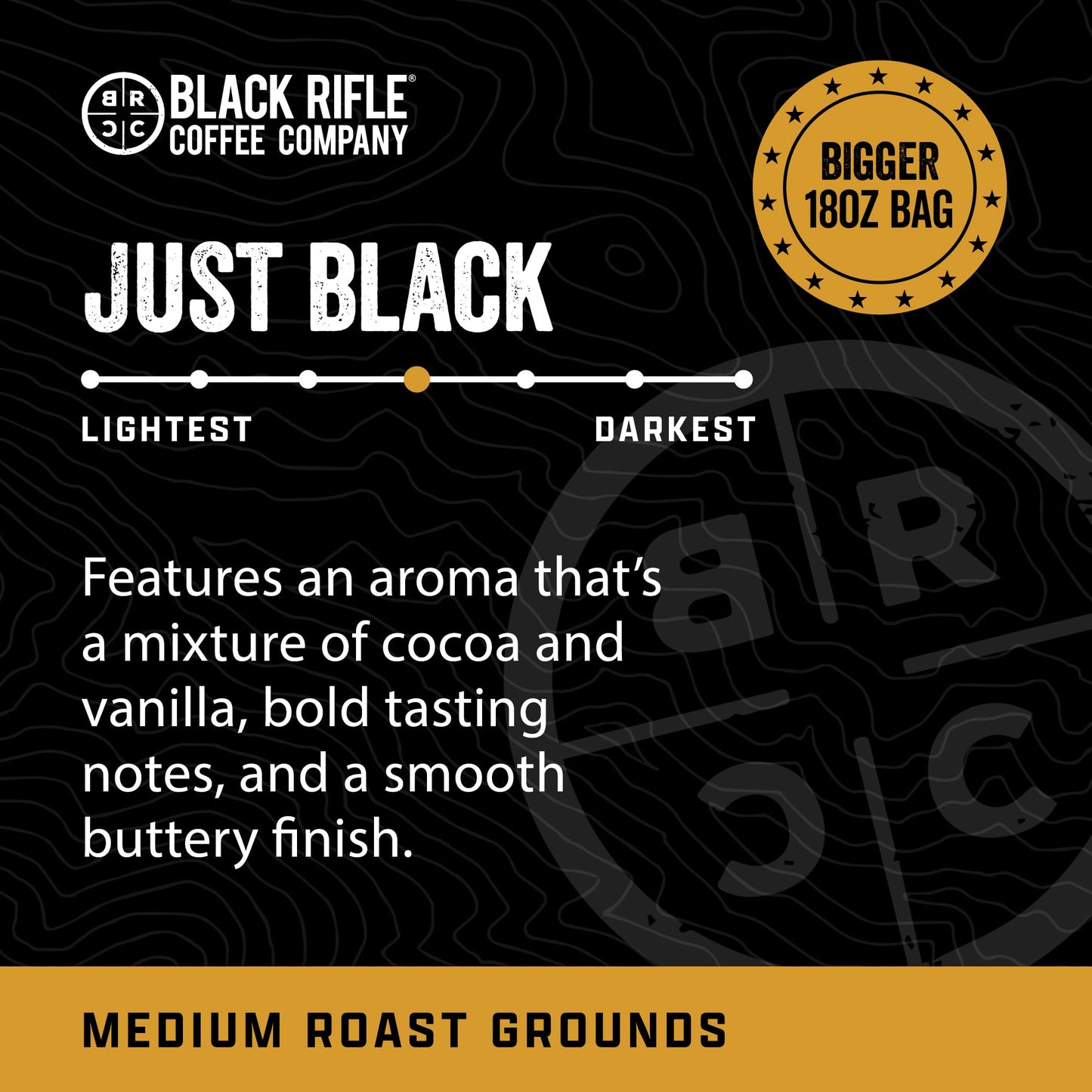 Black  Coffee Company Just Black  Medium Roast Ground Coffee  18 OZ Bag