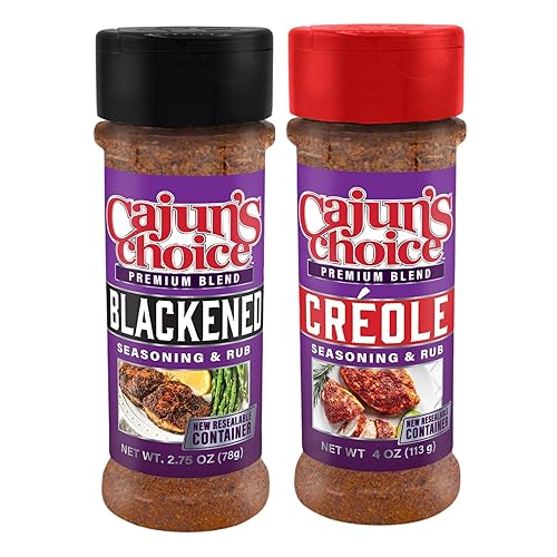 Creole Seasoning 3.8 Oz & Blackened Seasoning 2.75 Oz Cajun'S Choice Louisiana Foods (Pack)