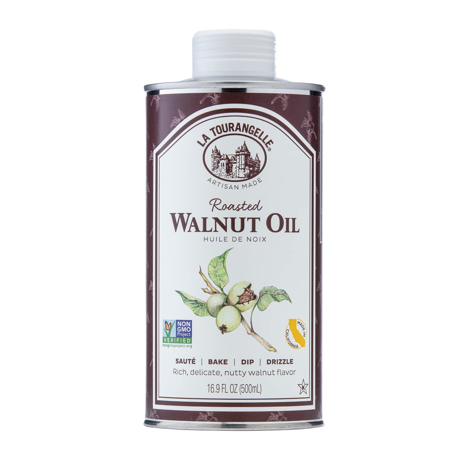 La Tourangelle, Roasted Walnut Oil, Plant-Based Source Of Omega-3 Fatty Acid, Cooking, Baking, & Beauty, 16.9 Fl Oz