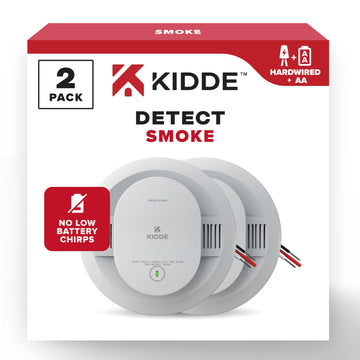 Kidde Hardwired Smoke Detector, Aa Battery Backup, Interconnectable, Led Warning Light Indicators, 2 Pack