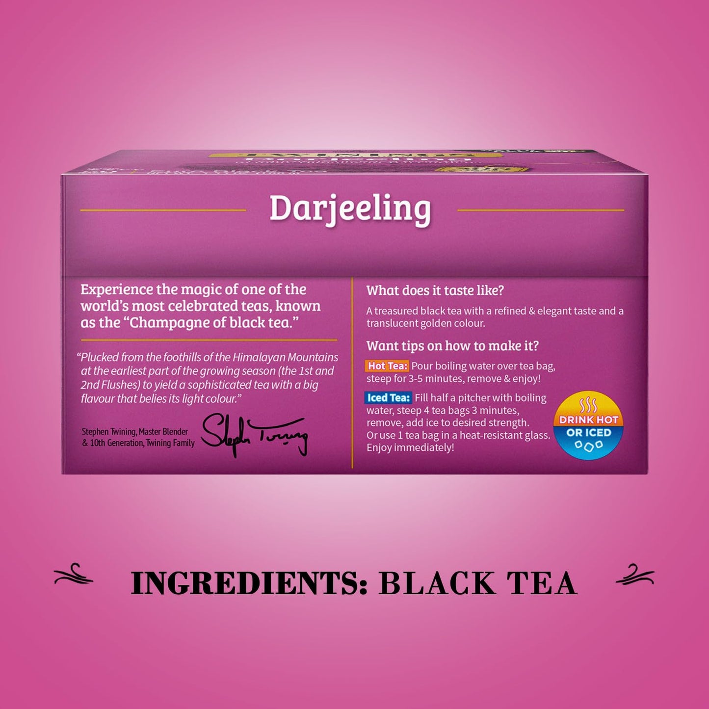 Twinings Darjeeling Tea - Dry Black Tea, Individually Wrapped Tea Bags, 50 Count, Model TWI-073