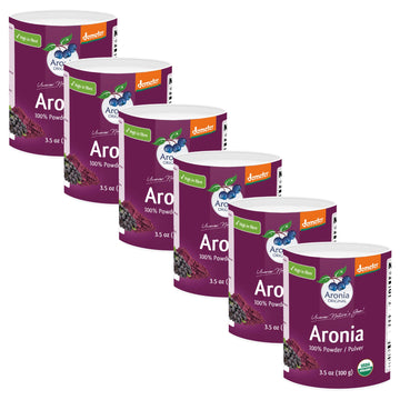 Aronia Oriflavor Blendal Organic 20:1 Aronia Berry Powder 3.5 Oz (6-Pack) | Over 1 600 Aronia Berries  No Added Sugar  No Additives  Not Freeze Dried  Not Frozen | Vegan  Organic  Non-Gmo Black Chokeberry