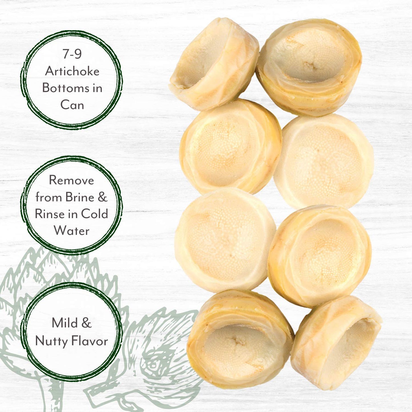 Roland Foods Medium Artichoke Bottoms, 13.75 Ounce Can, Pack of 6