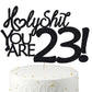 Happy 23rd Birthday Cake Topper - Black Glitter, Funny Cake Topper for Men & Women, 23rd Birthday Decorations