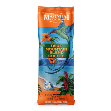 Magnum Exotics Coffee, Blue Mountain Coffee Blend - Medium-Light Roast, Whole Bean Coffee, Made From 100% Arabica Bean Coffee, R