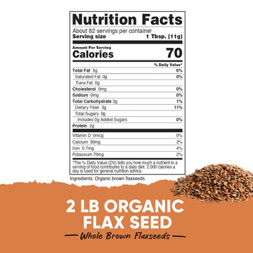 Nutricost Pantry Organic Flaxseeds (2 Pounds) - Whole Brown Flaxseeds  Vegan  GMO-Free  Gluten-Free