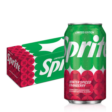 Sprite Winter Spiced Cranberry  Lemon-Lime and Cranberry Flavored Soda Pop Soft Drink  12 fl oz  12 Pack