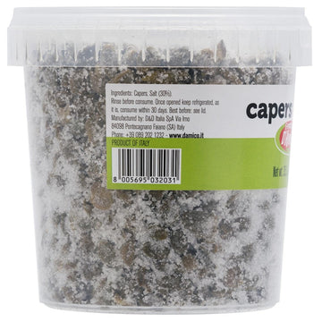 Capers In Salt, Size #10, Net Wt. 35.3Oz (1000G), Italian Salted Capers, Caperi, Non-Gmo, Fratelli D'Amico, Product Of Italy.
