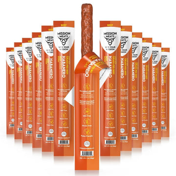 EST. 2015 MISSION MEATS Keto Beef Snack Sticks, Habanero, Grass-Fed, Sugar Free, Gluten Free, 1 Ounce (Pack of 48)