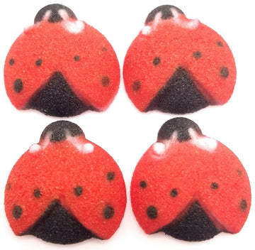 Red And Black Ladybug Edible Sugar Cake Toppers, 24 Count
