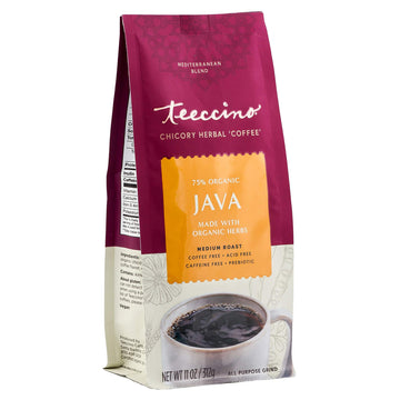 Teeccino Java Chicory Coffee Alternative, Medium Roast, Caffeine Free, 11 Ounce, Natural