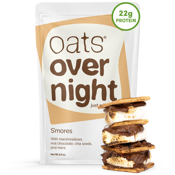 Oats Overnight Smores Overnight Oats, 22g Protein, Gluten Free, High Fiber, 2.8 oz (Pack of 16)
