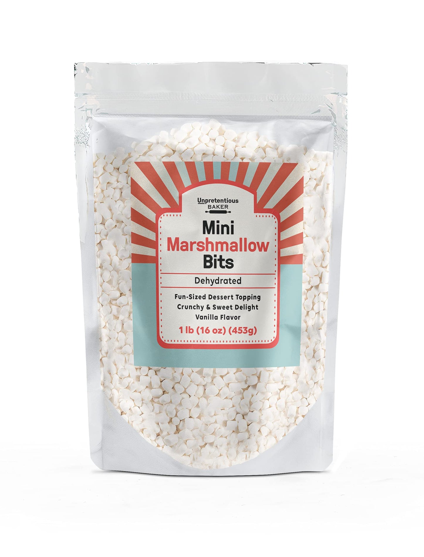 Unpretentious Mini Dehydrated Marshmallow Bits, 1 lb, Topper for Cereal, Ice Cream, and Desserts