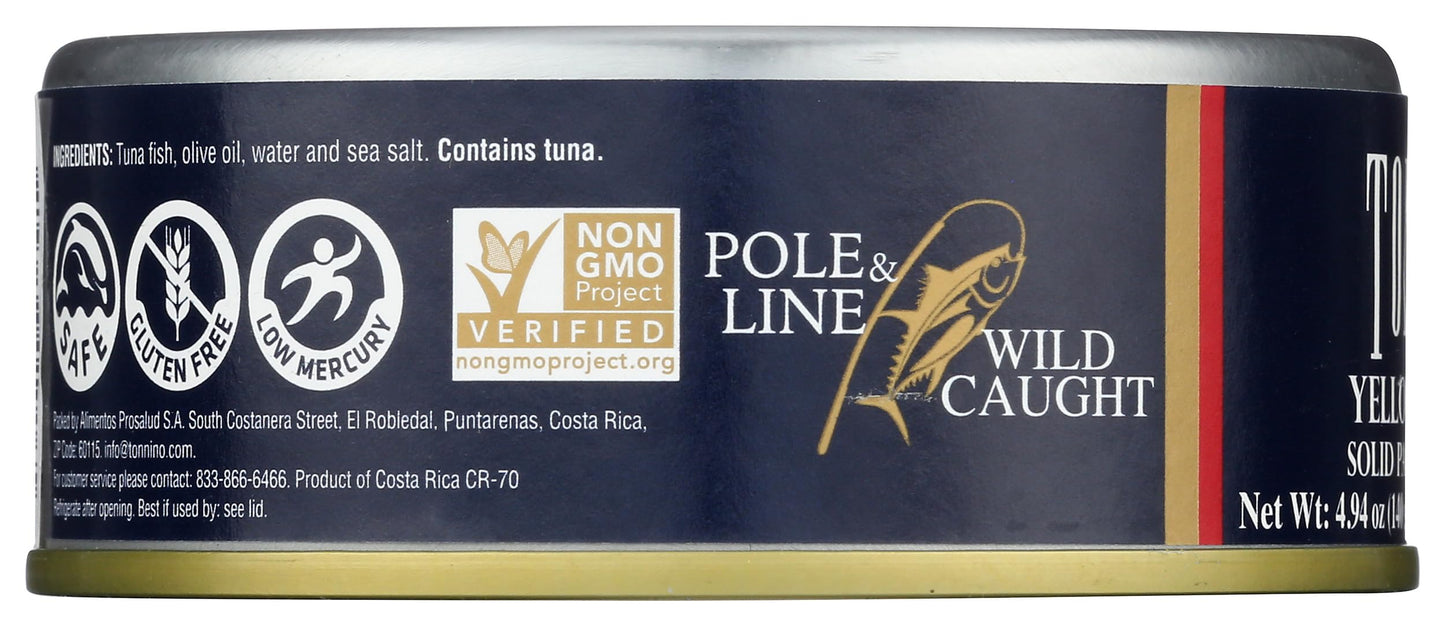 Tonnino Yellowfin Tuna In Olive Oil, Wild Caught, Non-Gmo, Canned, 4.94 Oz (Olive Oil, 1)