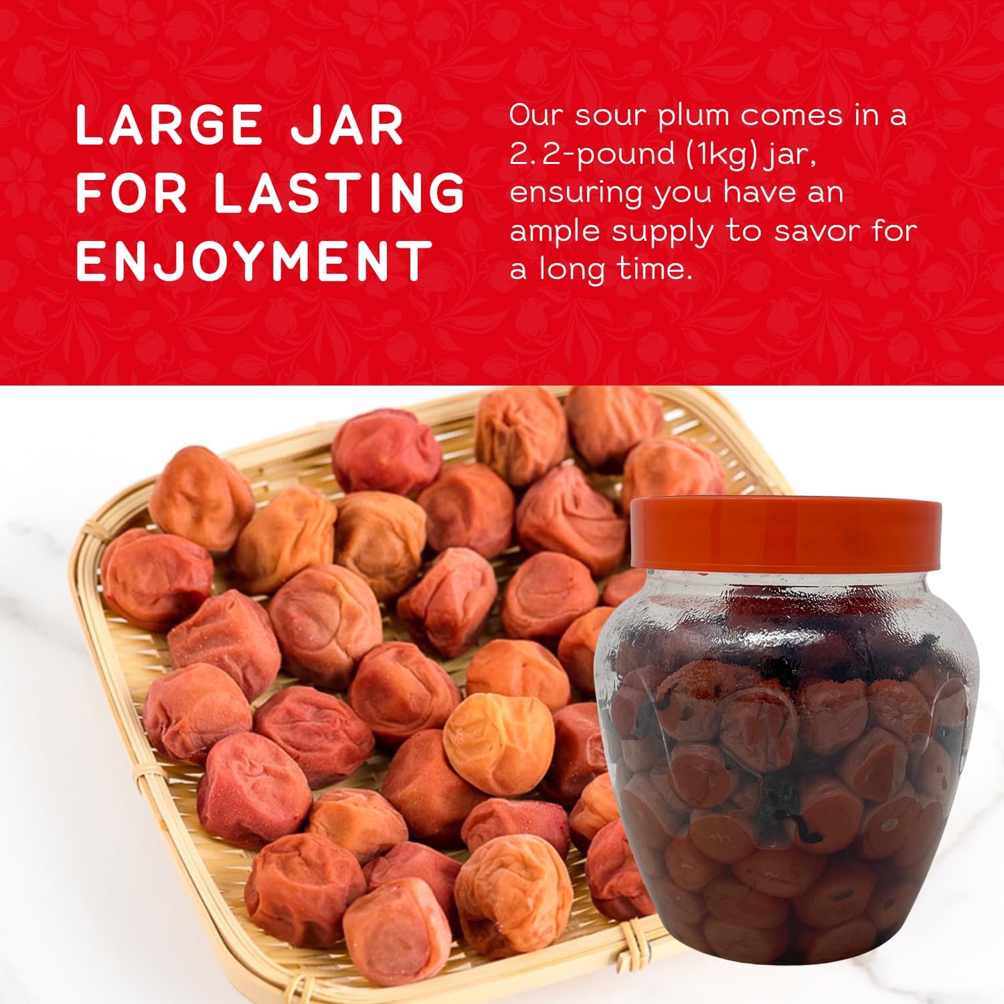 Shirakiku Salted Plums Shiso Ume PET | Japanese Umeboshi Plums for Vinaigrettes, Noodles, Sandwiches, & Rice Balls | High Fructo